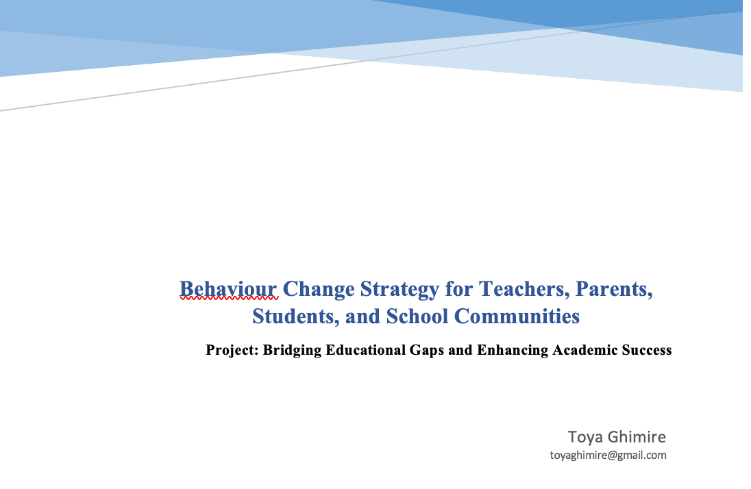 5. Behaviour change Strategy